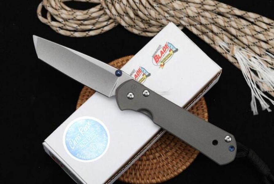 

Chris Reeve CR Classic 8 inch D2 stonewash tanto titanium Folding Camping Hunting Pocket Knife Xmas gift knife a3086