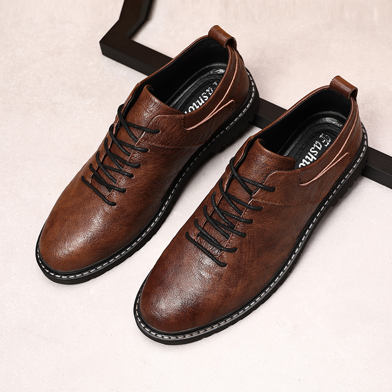 

loafer shoe men casual shoes men genuine leather oxfords british style men flats dress shoes business formal shoes *, Black