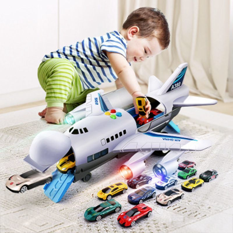music story simulation track inertia childrens aircraft large size passenger plane models kit car kids airliner toy-image-527019173