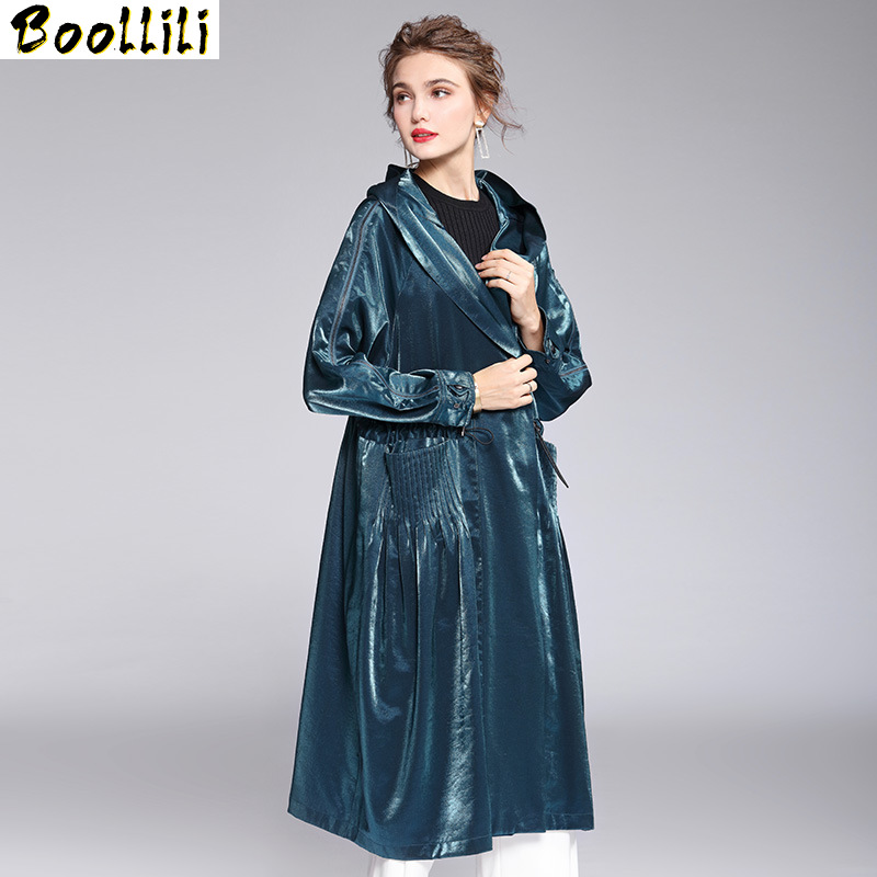 

Boollili Trench Coat Women Clothes 2020 Korean Fashion Hooded Trench Coat for Women Spring Autumn Windbreaker, Black