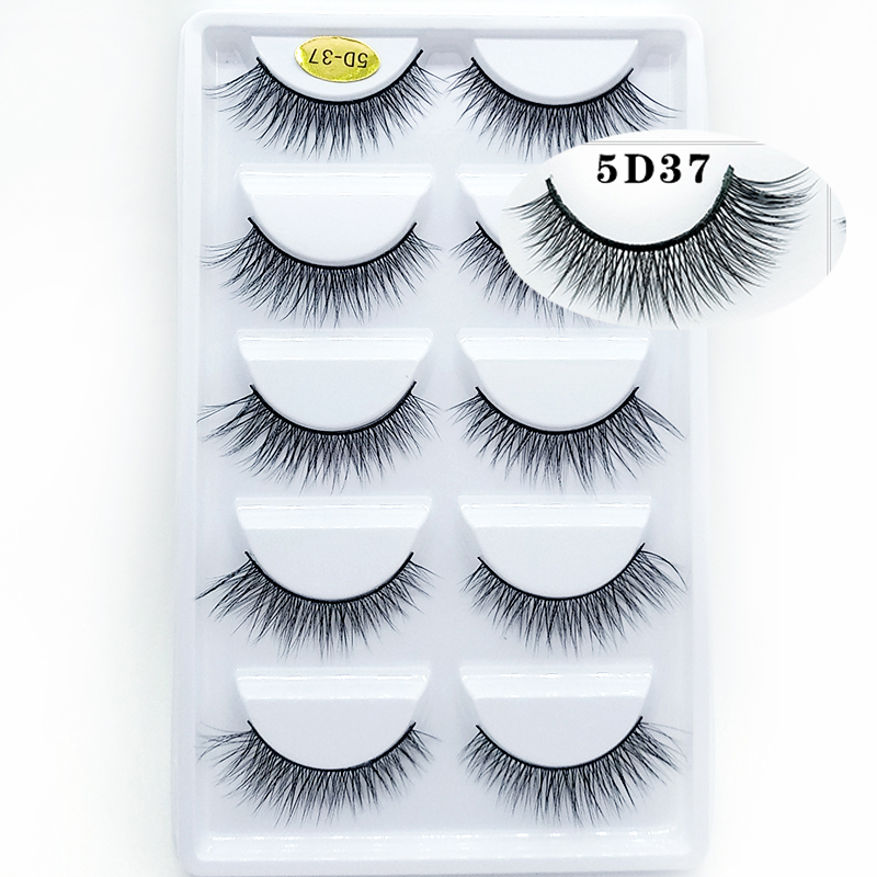 

2020 NEW 5 pairs 100% Real Mink Eyelashes 3D Natural False Eyelashes 3d Mink Lashes Soft Eyelash Extension Makeup Kit Cilios 37