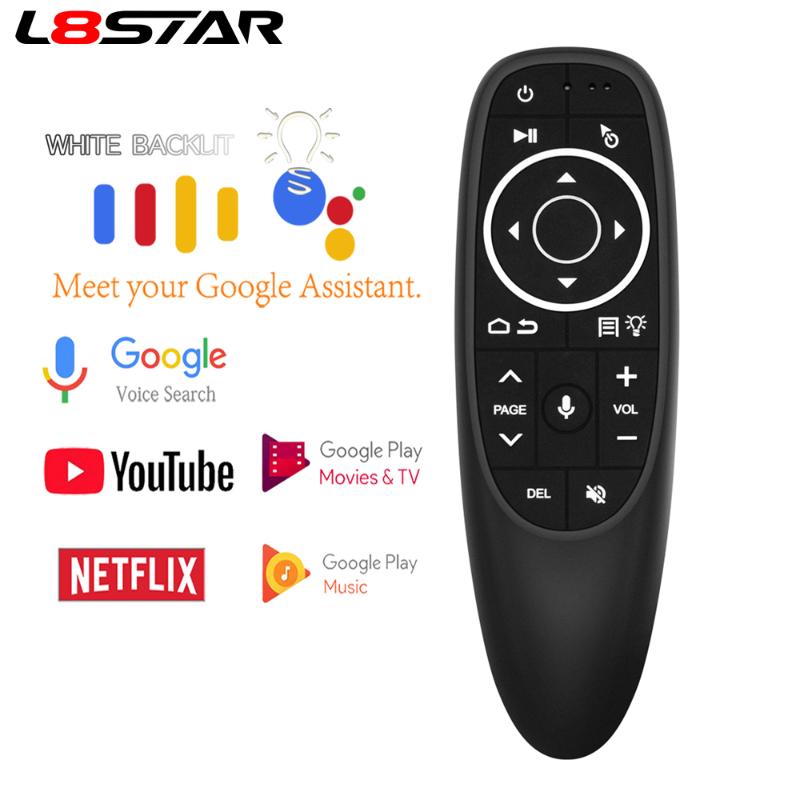 

L8star G10 G10S Pro Voice Remote Control 2.4G Wireless Backlit Air Mouse Gyroscope IR Learning for Android tv box HK1 H96 Max