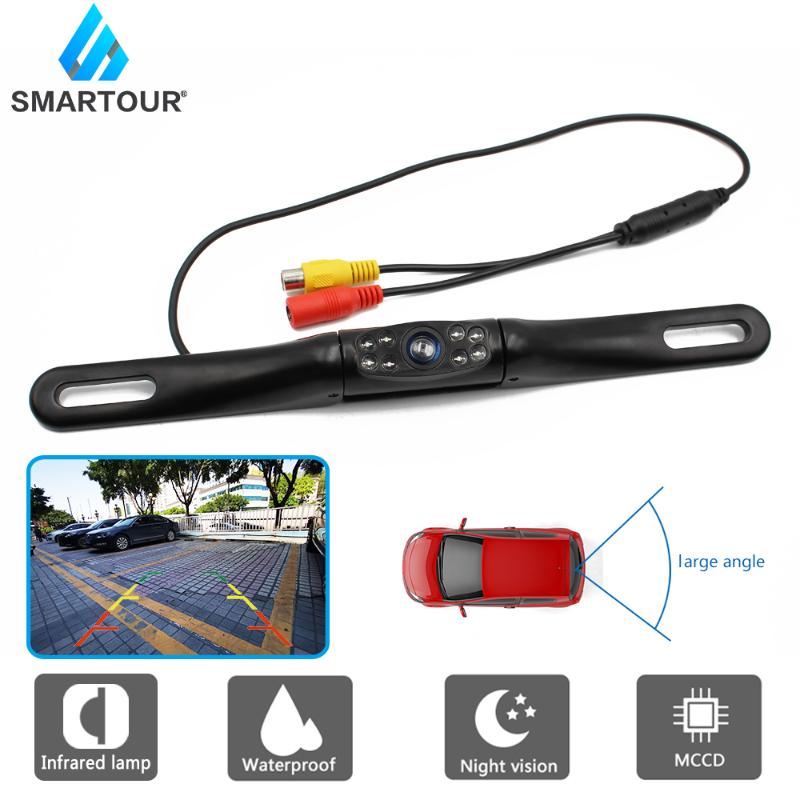 

Smartour 2020 New EU RU Licence Plate Frame Camera Waterproof Rear View camera 8 Infrared LED Backup Parking Assistance car