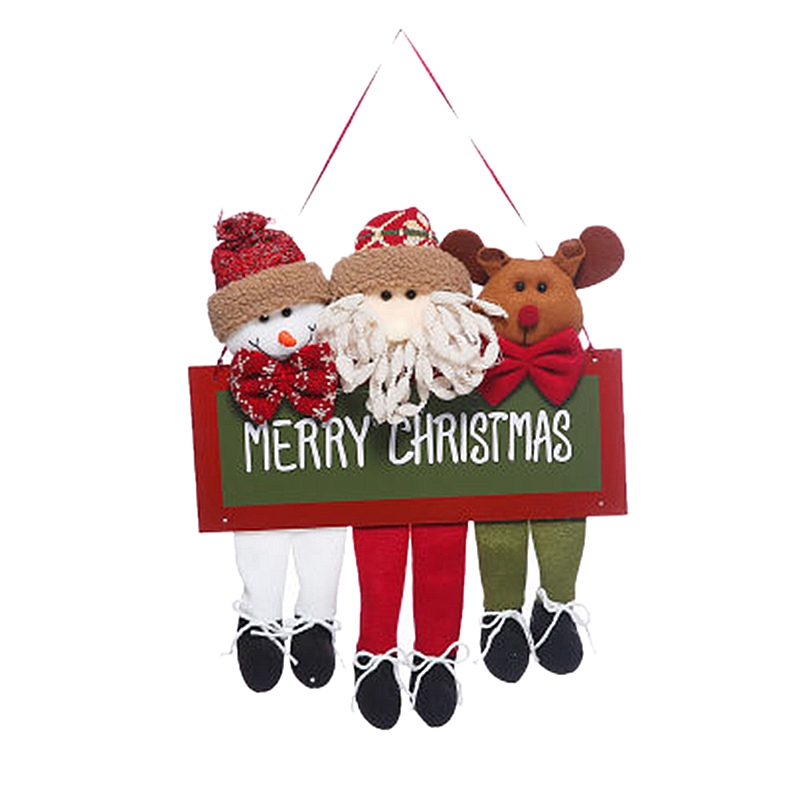 

Christmas Decor Doll Gift Home Children Kids Santa Snowman Wooden Hanging
