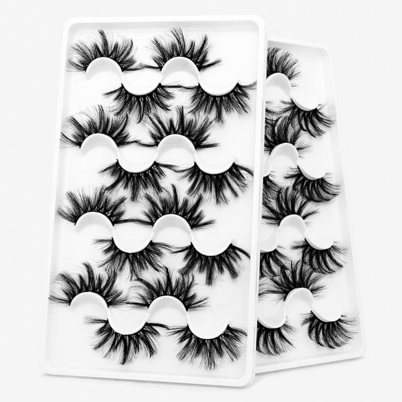 

8 pairs of 3D mink false eyelashes natural dramatic fluffy false eyelashes makeup eyelash extensions handmade silk