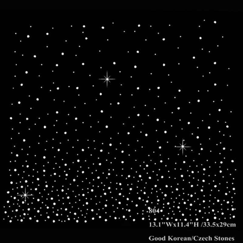 

13.1 Inches Starry Sky Design Hotfix Rhinestone Heat Transfers Iron on Motif For Scarf Curtain Clothes 30pcs/lot