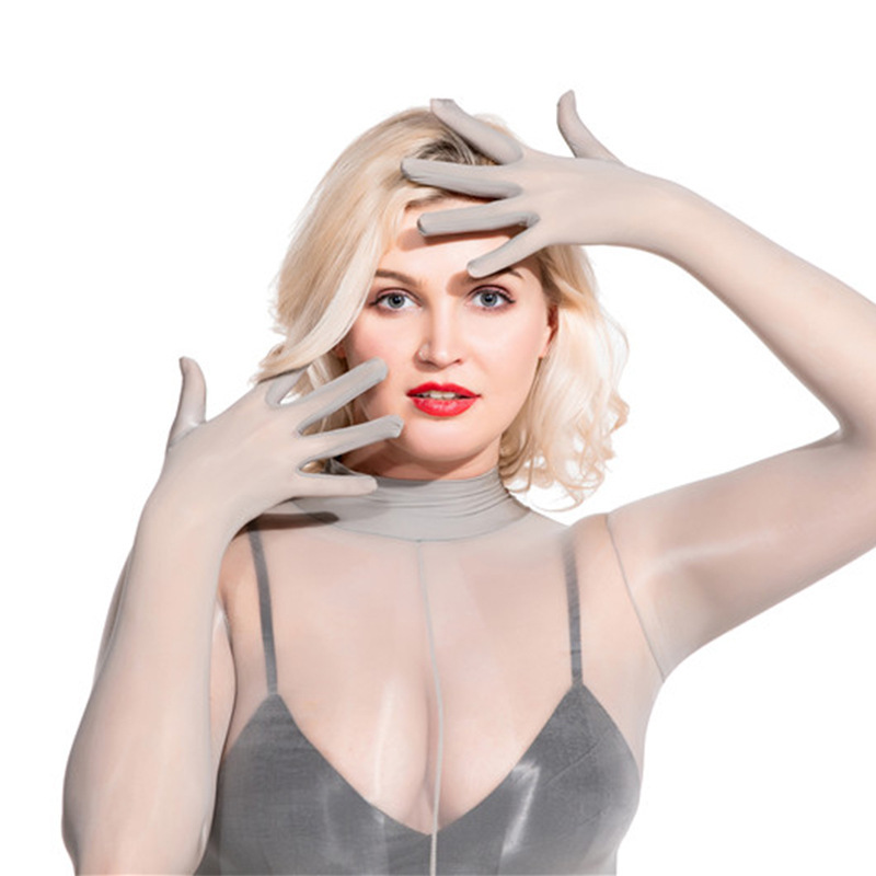 Unisex Sexy Shiny Five Fingers Bodystocking Open Crotch Bodysuit Babydoll One Peice Tights Catsuit Rompers Jumpsuit Body Overall Y200904-image-580544047