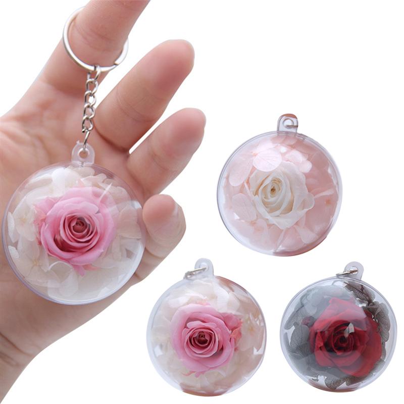 

1PC Mini Rose Flower Ball Pendant Miniature Artificial Rose Flower Ball Keychain Bag Hanging Decor Delicate Valentine Day Gift