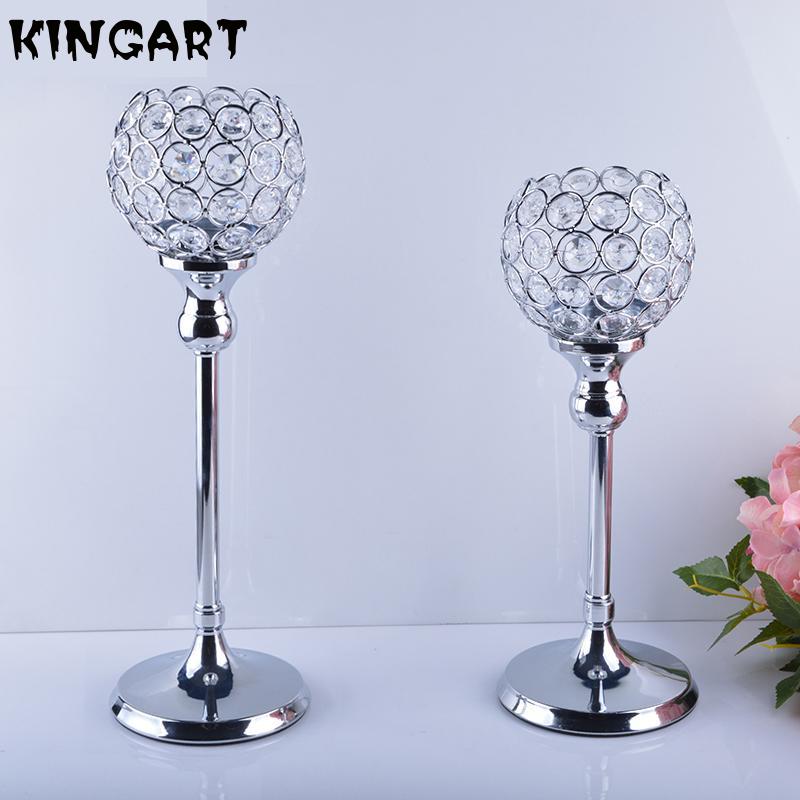 

Silver candle holder set Wedding Centerpieces Candelabra Parties Crystal Candlestick Golden Candle Holders For Home Table Decor