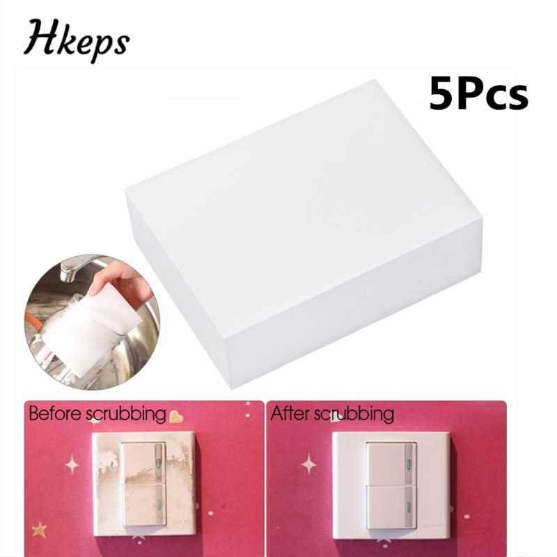 

5pcs/Set White Magic Nano Melamine Sponge Eraser Cleaner For Kitchen Office Bathroom Cleaning Tools Dish Washing Pad Sponges