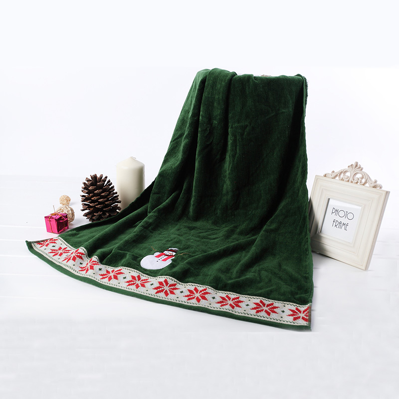 

1PC Super Soft Snowman Bath Towel Thicken Cotton Embroidery Bath Towel Christmas New Year Gift Snowman