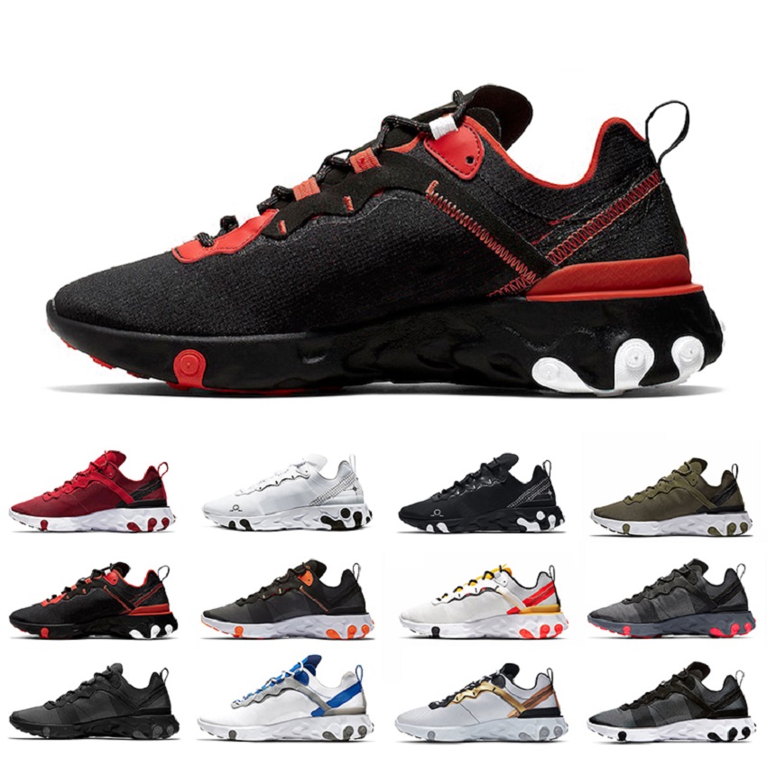 

Solar Red React element 55 Mens running shoes React 55s Script Tour Yellow Taped Seams men women trainer sports sneakers US5.5-11