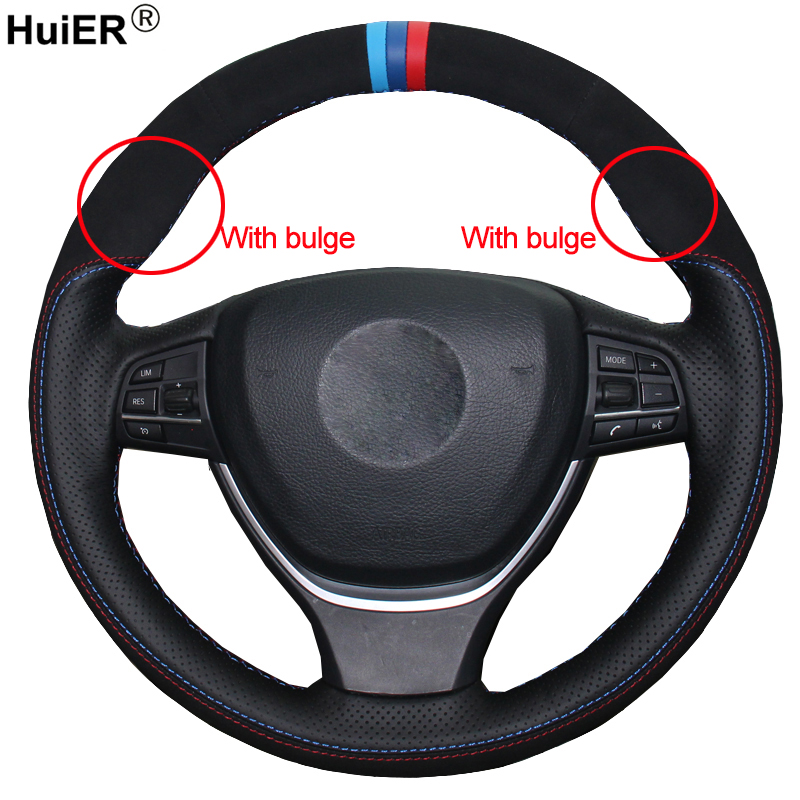 

Hand Sewing DIY Car Steering Wheel Cover Suede Leather For BMW F10 2014 520i 528i 2013 2014 730Li 740Li 750Li Car Accessories