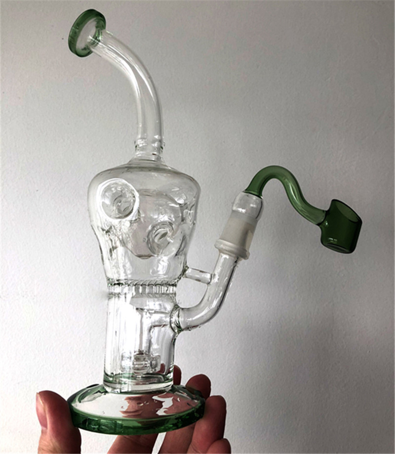 

Green Swiss Bong Recycler Glass Water Bongs Dab Rigs Percolater Dab Rig with Banger Glass Bong Water Pipe Recycler Bong