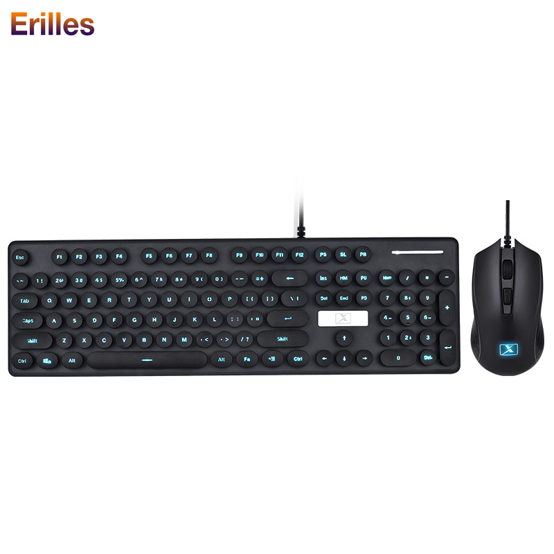 

2020 Steam Punk Wired Keyboard and Mouse Office Home Gaming Computer Accessories 1600dpi USB Mouse Pink Keyboard with Backlit