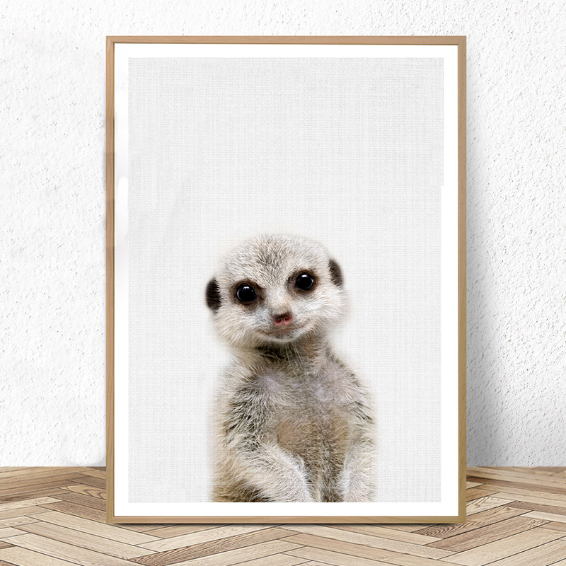 

Nursery Wall Art Meerkat Print Baby Animal Photos Large Kids Room Posters Animals Pictures Canvas Painting Babies Bedroom Decor