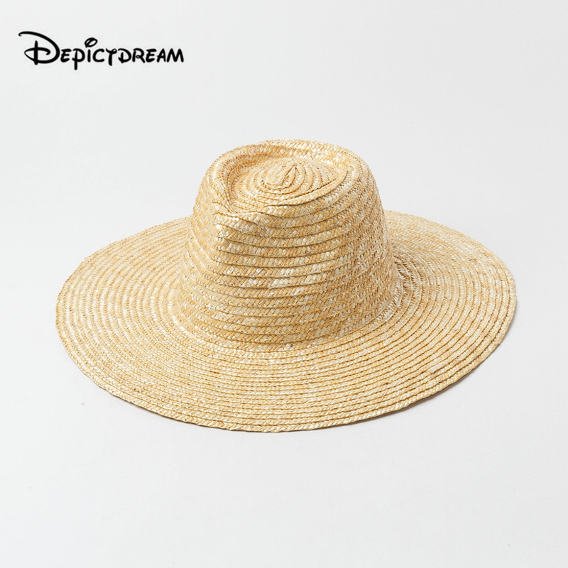 

Spring And Summer New Simple Leisure Straw Straw Jazz Hat Outdoor Sun Beach Holiday Large Brim Hat, Picture