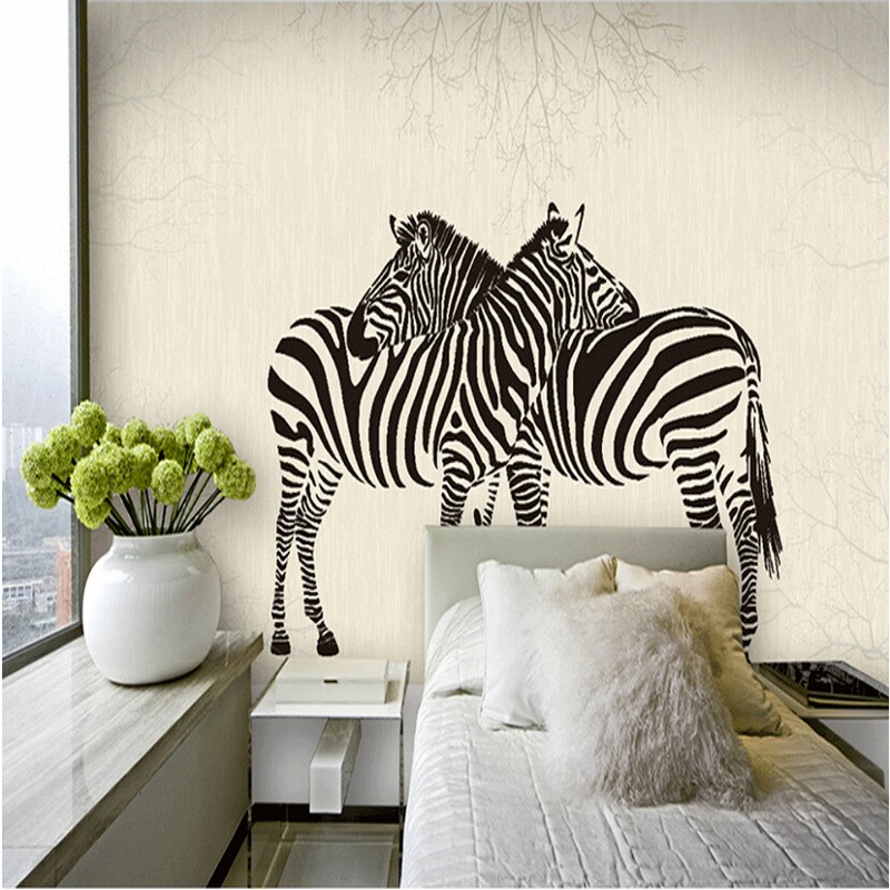 

Drop Shipping wallpaper 3d Personalized Wallpaper Custom Hand Painted TV Background Living Room Creative Animal Mural, Burgundy