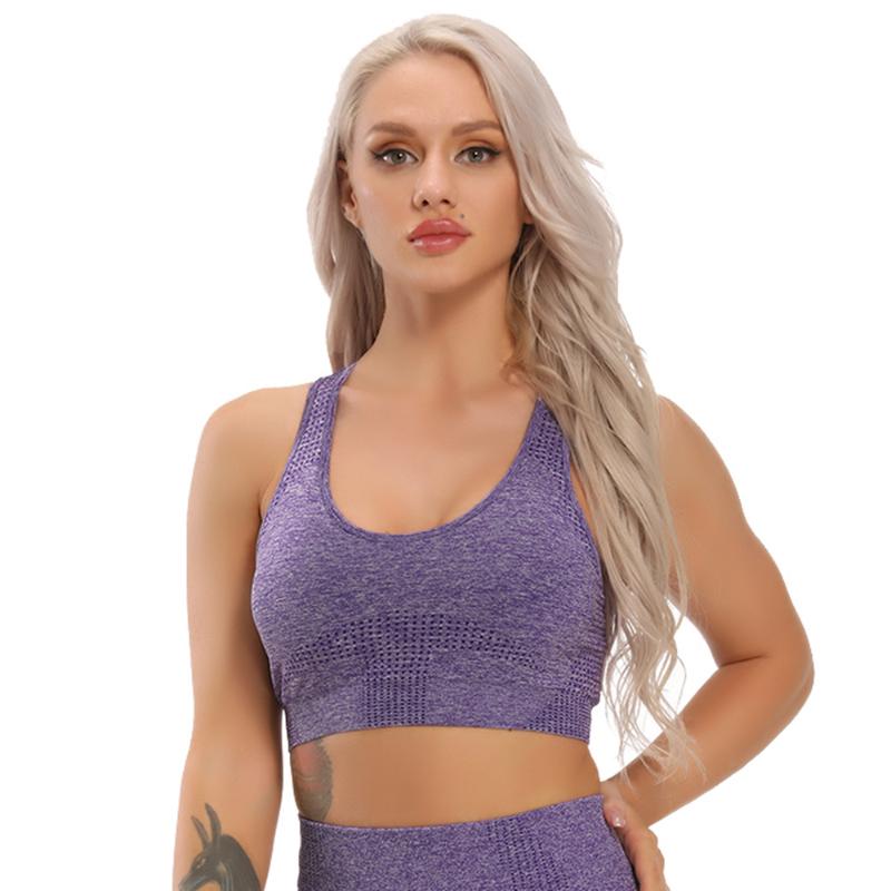 

Seamless Fitness Women' T-shirts Workout Sports Bra Sexy Yoga Vest Backless Solid Running Gym Sport bra Yoga Shirts Tank Top, Black