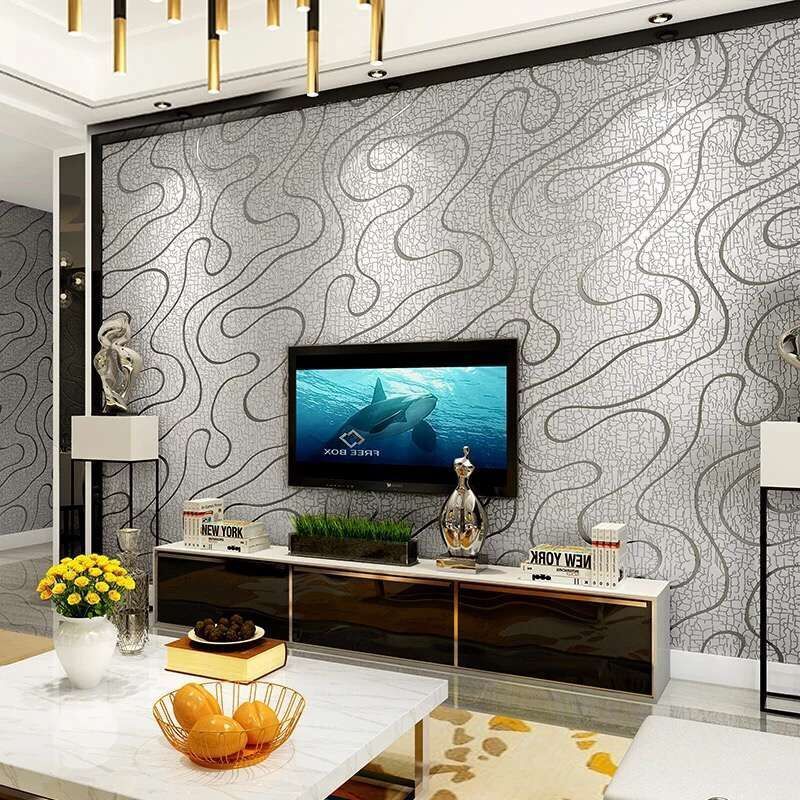 

Wallpapers Embossed Striped 3d Abstract Flocking Non-woven Wallpaper For Bedroom Walls Modern Living Room Tv Background Papel De Parede, 00371