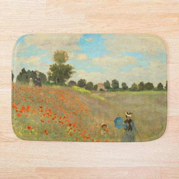 

Monet Poppy Field Bath Mat Anti-slip Absorb water Bath mat Bathroom kitchen bedroon floor Entrance Rugs kids prayer