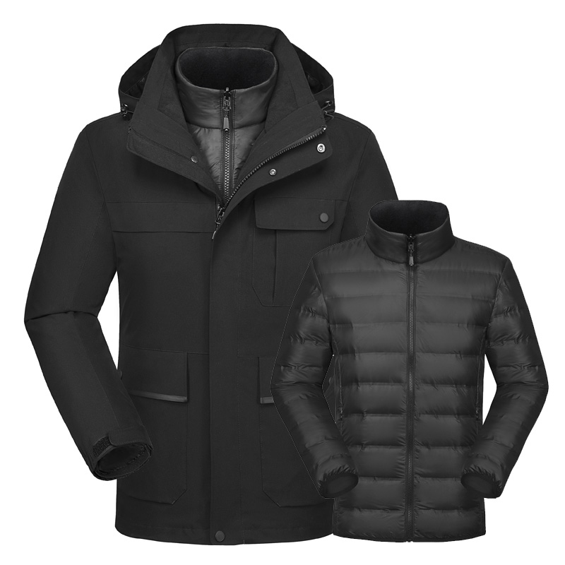 

Men Women Winter Hiking Camping Skiing Climbing Waterproof Fishing Thermal Warm Down liner 3 in 1 Outdoor Jackets, Lavender