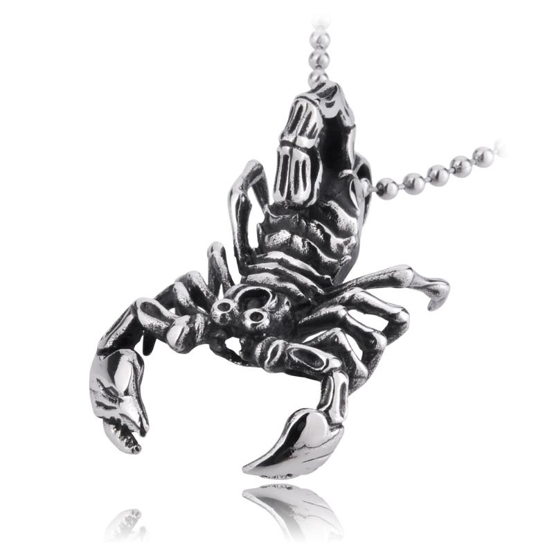 

3D design Animal Scorpion Pendant Stainless Steel men Necklace fashion jewelry For friend