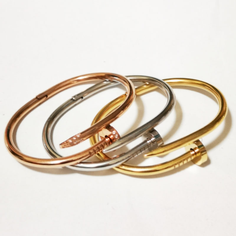

Top Quality Luxury Stainless Steel Fashion Lovers Screw Men Women Bangle Bracelet Joyas Bijoux Pulseira feminina jewelry, Black