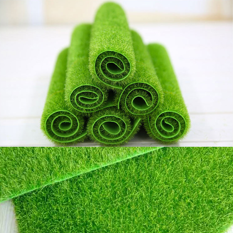 

1Pc 15*15cm Artificial Grassland Micro Landscape Moss Fake Plant Grass Lawn Turf DIY Home Garden For Wedding Party Deco Supplies, 15cm