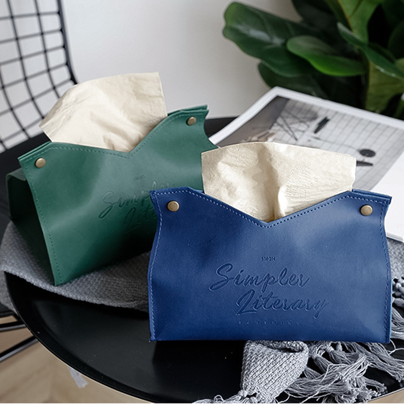 

Nordic Leather PU English Tissue Box Storage Bag Napkin Holder Box Home Organizer Decoration Accessories For Kitchen Livingroom