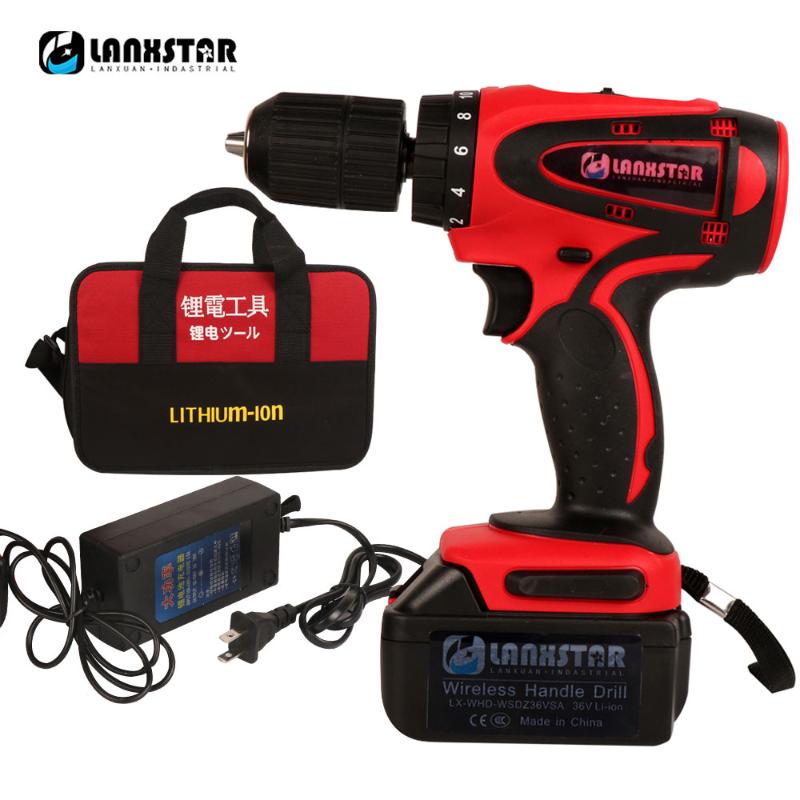 

36V Maximum Electric Screwdriver Cordless Drill Mini Wireless Power Driver DC Lithium Ion Battery 2 Speed Large Capacity
