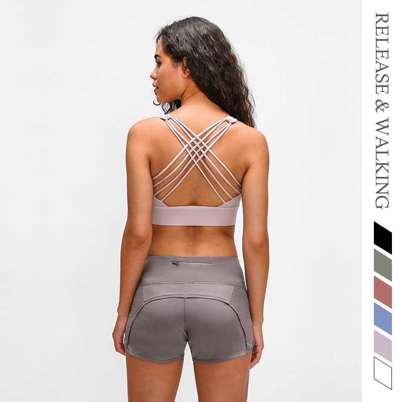 

R&W Women Cross Beauty Back Design Hip Up High Impact Brushed Fabric Vest Medium Support Bras Women Workout Bra Gym Sports Wear, Purple