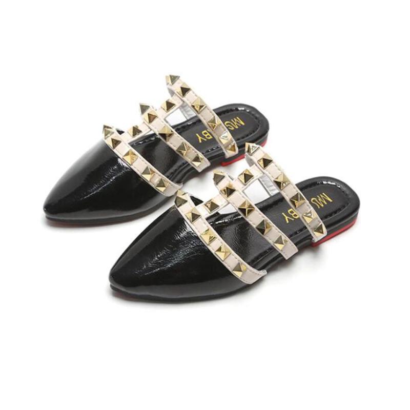 

Children Sandals girls 2020 summer Roman rivet princess Shoes little girls shoes slippers outdoor fashion Kids sandals flat, Black