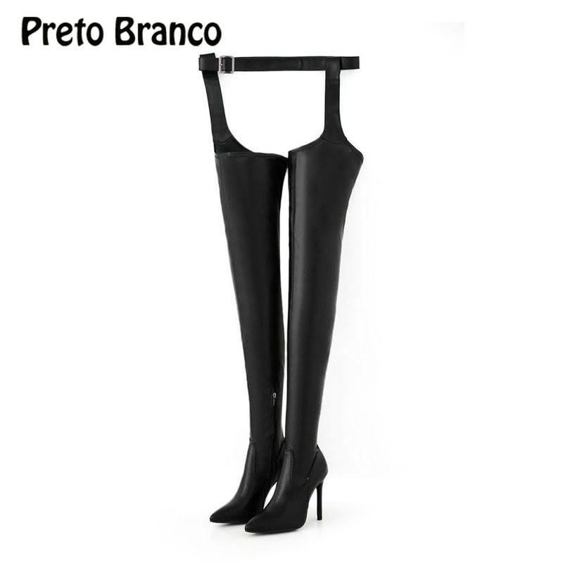 

PRETO BRANCO 2020 Spring Autumn New Sexy Over-the-Knee Boots Boots One Show High Heel Women's, Black