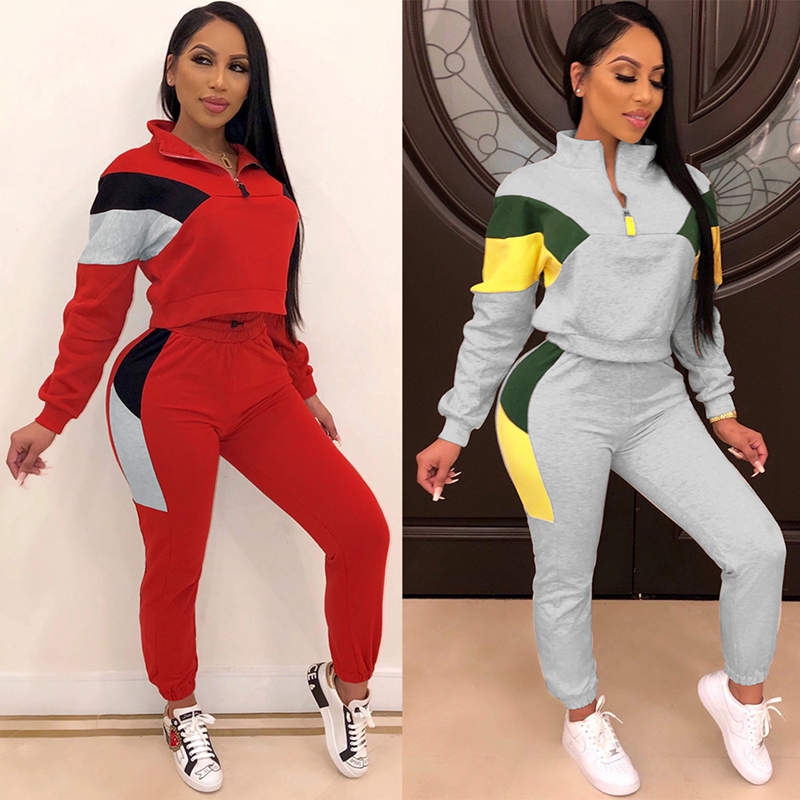 

Autumn Tracksuits Women Casual Two Piece Set Top and Pants Fall Plus Size Sweat Suit Sport Matching Sets Outfit, Red