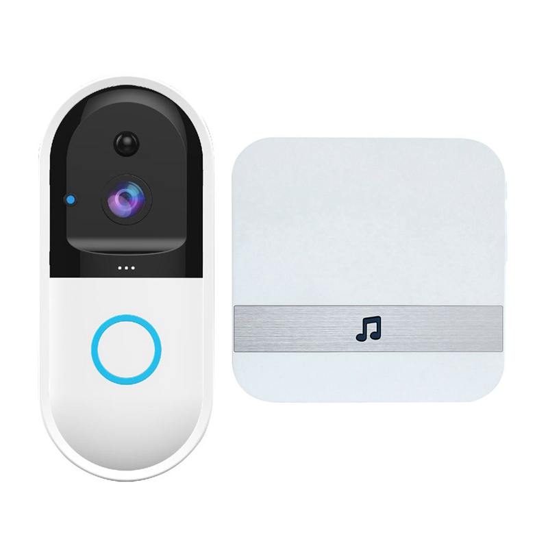 

Wireless Wifi Intercom Video Doorbell Camera Set Door Bell Camera Wifi Video Night-Vision Infrared Detection(Eu Plug