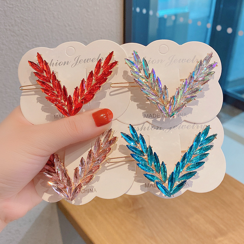 

Korean V Shape Hair Clip Snap Barrettes Vintage Ponytail Holder Hairpin Fashion Women Hair Styling Accessories Crystal Frog Clip