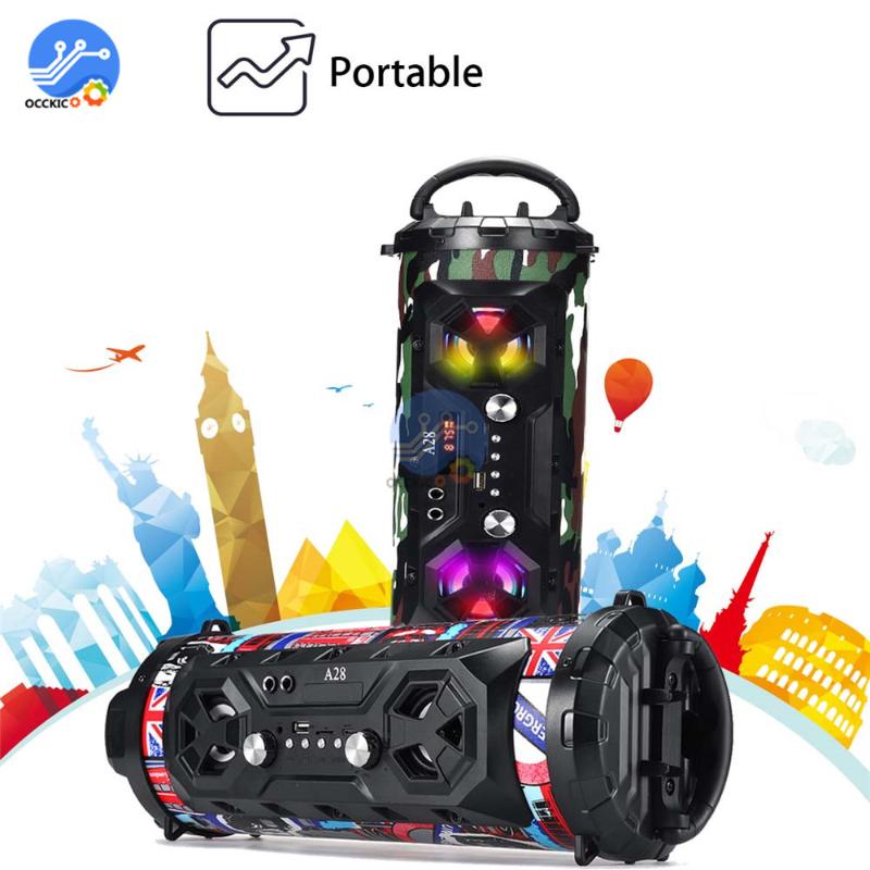 

Hifi Portable Bluetooth Speaker 4.2 FM Radio 3D Sound Surround Stereo Loud Bass Subwoofer Aux USB TF 25W with LED