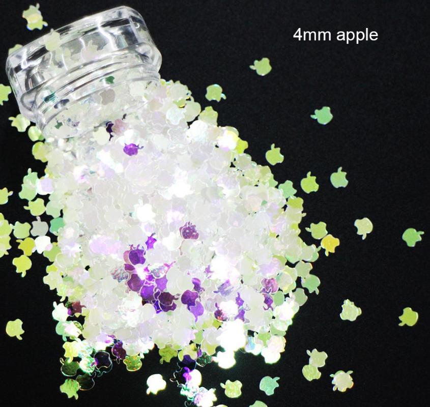 

Sun/Plum Blossom/Apple/Highheel/Spade Shapes Sequins, Shining Blue Purple Colors Slices 3D Nail Art Glitters Paillettes