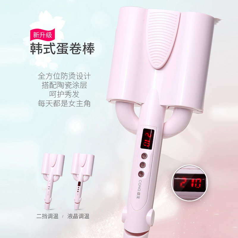 

Hair Curler Cone Rod Wave Instant Noodles Head Three Tube corn tang Big Wave Dormitory with Small Work Rate 26mm