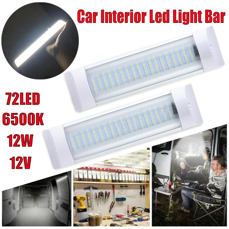 

2 ceiling lights 12V24V highlight 12W 72 light bead transparent shell Automobile interior LED light strip