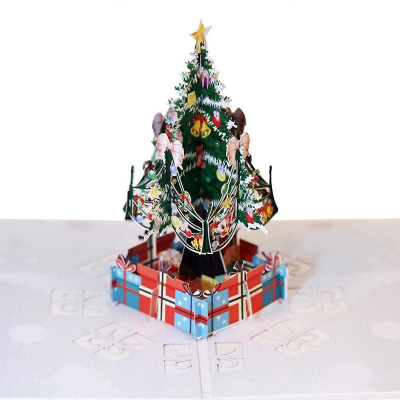 

Handmade 3D Up Festival Greeting Cards Merry Christmas Tree Xmas Gift 3