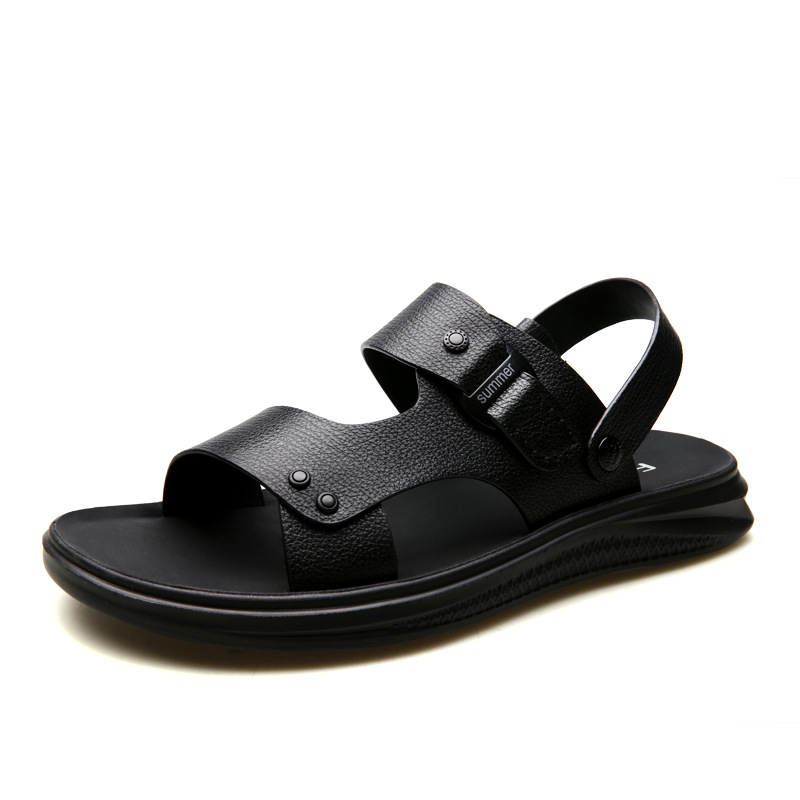

Men sandals Slippers Summer Shoes Beach flip flops Men's 100% Genuine Leather New Casual Shoes, 801