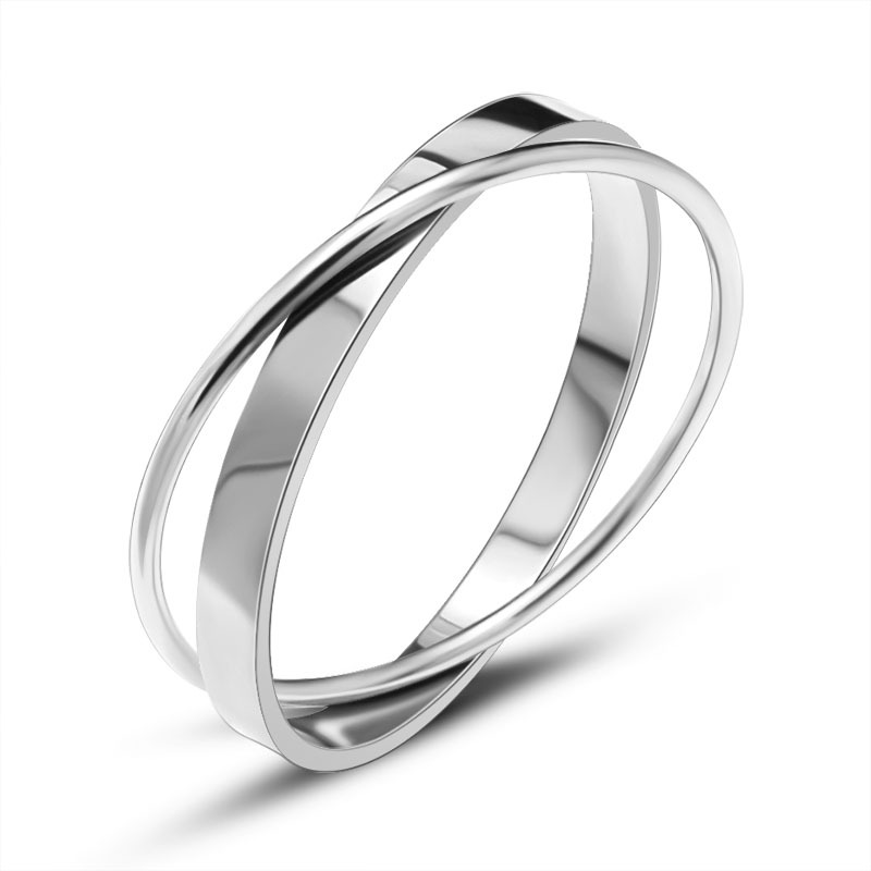 

2020 European and American New Titanium Steel Fashion Double Ring Bracelet Hot Rose Gold Double Ring Bracelet Wholesale Z006