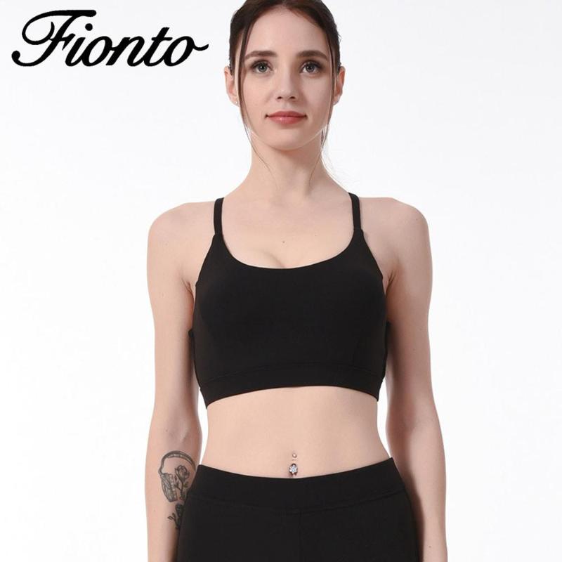 

Sports Bra Back Cross Shoulder Strap Beauty Back Outdoor Running Exercise Fitness Female Yoga Shirt Yoga Underwear Female, Black