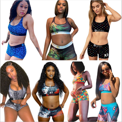 womens 2 piece short ethika women sets ethika boxers bikini Mid Waist Ladies Bikinis Womens summer Suits Bra+Shorts 2W8KA-image-564880408