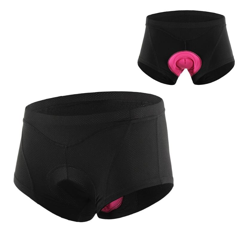 

Women Bike Underwear 3D Gel Padded Bicycle Briefs MTB Cycling Biking Underwear Shorts Polyester Gym Fitness Yoga Short Sports, Black