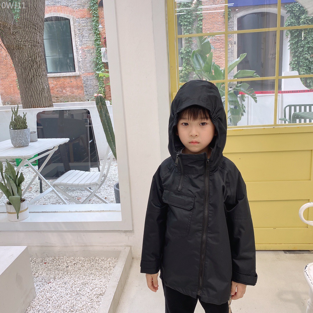 

new Autumn Kids Boys Jacket Windproof Outerwear Baby girl Hoodie Coat Baby Children Clothes, Black