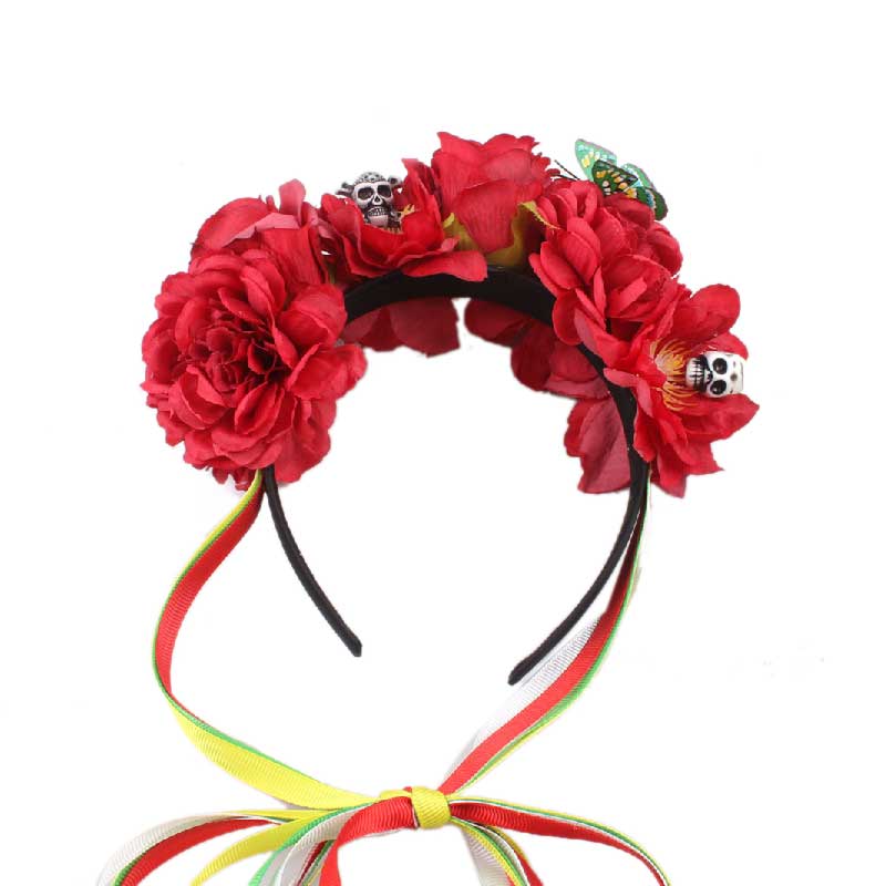 

Flower Crown Headband Garland Hair Band Delicate Flower Headband Beach Photo Ribbon Hair Clasp Adjustable Elegant Gift Accessory