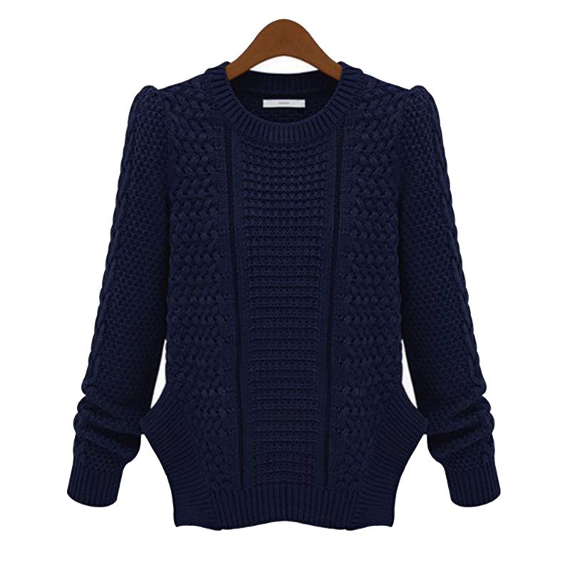 

Blackday Hot Winter Clothes Women Loose Sweater Ladies Long-sleeve O Neck Pullover Solid Color Irregular Hem Knit Sweaters Jumper New, Army green